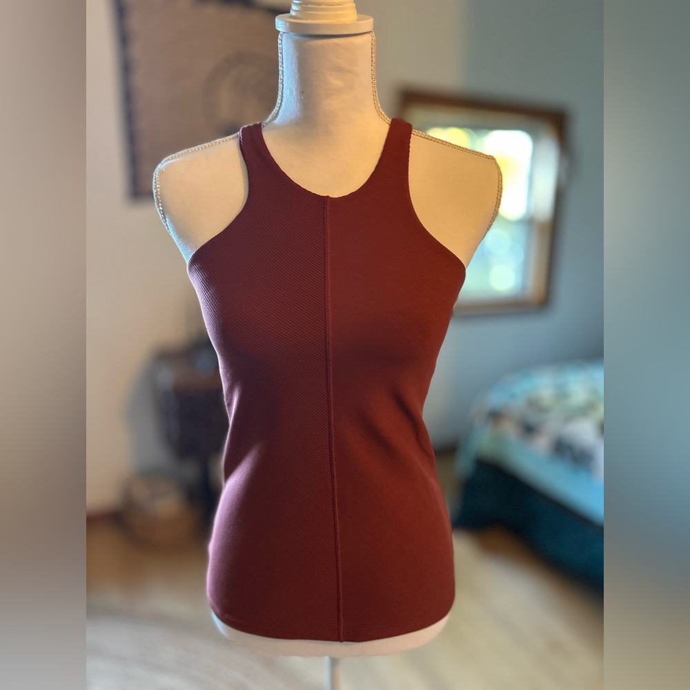 Racerback Athleta tank with built-in bra